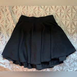 Black Pleated Skater Skirt